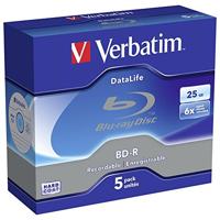 Verbatim Datalife inkjetprinter Jewel Case 5 Stuk transparant/wit.