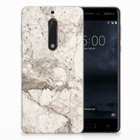 Nokia 5 TPU Siliconen Hoesje Marmer Beige - thumbnail