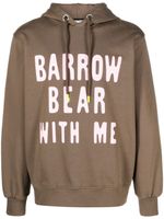 BARROW hoodie en coton à logo imprimé - Marron