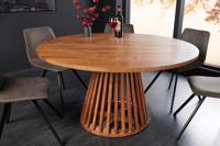 Ronde eettafel MAISON JADE 130cm massief acaciahouten voet met zuil - 43339 - thumbnail