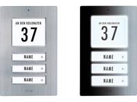 m-e modern-electronics 41067 Belplaat Met adresveld, Met naambord Driegezinswoning RVS 12 V/1 A