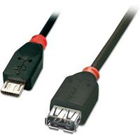 Lindy USB Micro-B - USB A, 0.5m USB-kabel 0,5 m USB 2.0 Micro-USB B Zwart, Rood - thumbnail