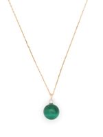 Mateo collier Dot en or 14ct serti de diamants et de malachite