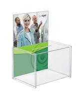 SIGEL VA150 Dispenserendoos/Losbox, met insteekbord voor A4, acryl, 22,5 x 17 x 30 cm - andere modellen
