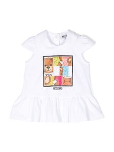 Moschino Kids ensemble haut-robe à logo imprimé - Blanc