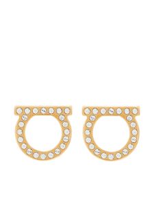 Ferragamo boucles d'oreilles Gancini serties de cristal