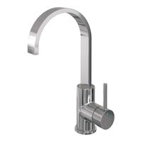 Wastafelmengkraan Brauer Chrome Carving Coldstart Opbouw Hoog Plat Gebogen Ronde Hendel Chroom PVD Brauer