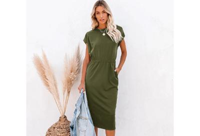 Midi jurk met zakken in de sale! Midi jurk met zakken in de sale!