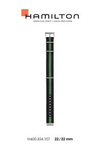 Horlogeband Hamilton H694354107 Onderliggend Nylon/perlon Multicolor 22mm