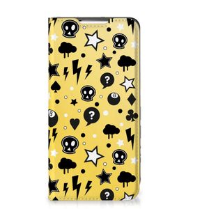 Mobiel BookCase Samsung Galaxy S22 Punk Geel