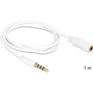 Delock 84480 Verlengkabel Audio Stereo Jack 3,5 mm male / female 4-pins 1 m