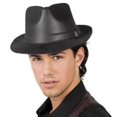 Gangsterhoed vinyl zwart