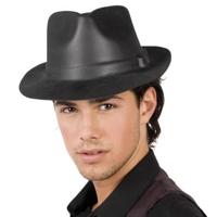 Gangsterhoed vinyl zwart