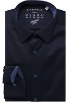 ETERNA Slim Fit Overhemd marine, Effen