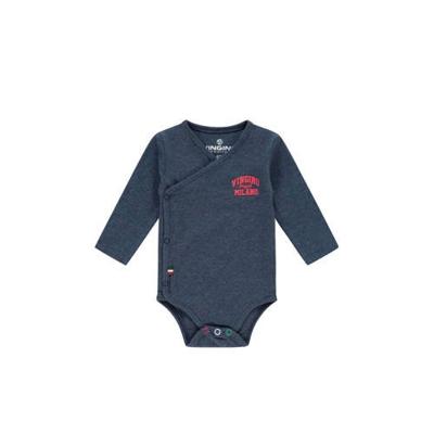 Vingino newborn baby romper Pelle met overslag en printopdruk donkerblauw Vingino newborn baby romper Pelle met overslag en printopdruk donkerblauw