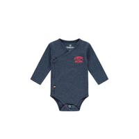 Vingino newborn baby romper Pelle met overslag en printopdruk donkerblauw