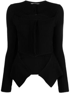 ANDREĀDAMO pull asymétrique à croupe crop - Noir