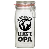 Cadeau voorraadpot - opa - glas - 12 x 7 cm - 1,5 liter - verjaardag cadeau - snoeppot - thumbnail