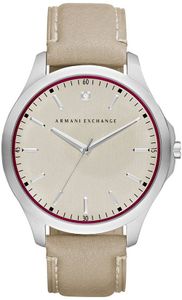 Horlogeband Armani Exchange AX2183 Leder Beige 22mm