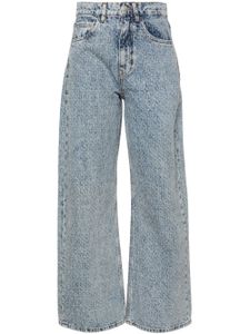 Maje Rhinestone XL mid-rise straight-leg jeans - Bleu