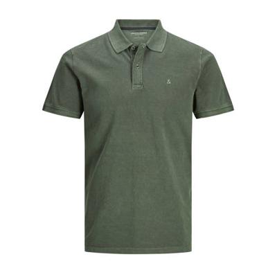 JACK & JONES ESSENTIALS regular fit polo JJEWASHED olijfgroen