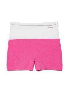 DSQUARED2 KIDS short colour block à plaque logo - Rose