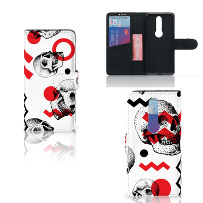 Telefoonhoesje met Naam Nokia 4.2 Skull Red