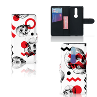 Telefoonhoesje met Naam Nokia 4.2 Skull Red