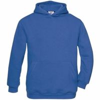 Kobaltblauwe katoenmix sweater met capuchon voor j 12-13 jaar (152/164)  - - thumbnail