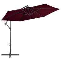 Zweefparasol met aluminium paal 300 cm bordeauxrood - thumbnail