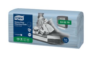 Reinigingsdoek Tork Heavy-Duty W4 gevouwen absorberend 105 vel blauw 530279