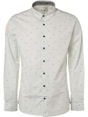 Shirt, l/sl, allover printed, stret chalk