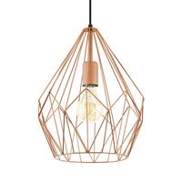 EGLO pendellamp CARLTON, 1 lichtbron Vintage pendelarmatuur, retro hanglamp van staal, kleur: koper, fitting: E27