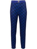 Elisabetta Franchi pantalon fuselé à motif monogrammé - Bleu