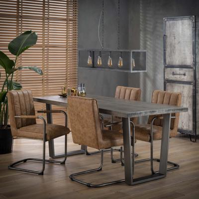 Industriële Eettafel 'Ivo' 180 x 90cm, kleur Leem Antiek