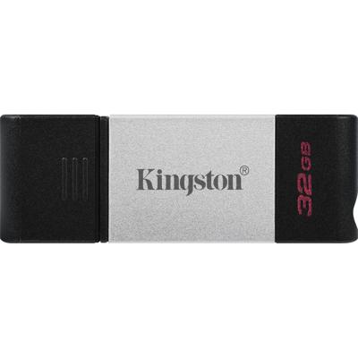 Kingston Technology DataTraveler 80 USB flash drive 32 GB USB Type-C 3.2 Gen 1 (3.1 Gen 1) Zwart, Zilver Kingston Technology DataTraveler 80 USB flash drive 32 GB USB Type-C 3.2 Gen 1 (3.1 Gen 1) Zwart, Zilver