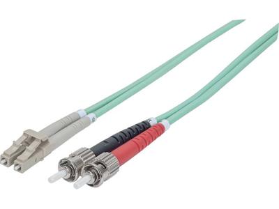 Intellinet 751124 Glasvezel Optische vezel Aansluitkabel 3.00 m Turquoise [1x ST-stekker - 1x LC-stekker] 50/125 µ Multimode OM3