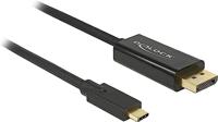 Delock kabel USB Type-C stekker > displaypoort stekker (DP Alt Mode) 4K 60 Hz 2 m zwart