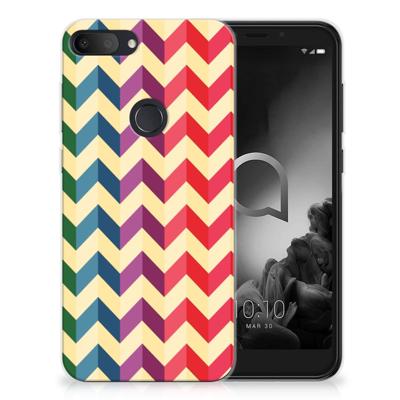 Alcatel 1S (2019) TPU bumper Zigzag Multi Color