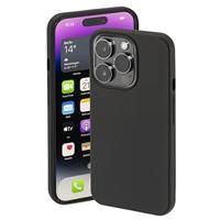 Hama Hoes voor Apple iPhone 14 Pro (telefoonhoes beschermt tegen stoten, krassen en vuil, beschermhoes maakt inductief opladen, zijdeachtig matte case van TPU met zachte binnenvoering) zwart