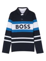 BOSS Kidswear polo à logo imprimé - Bleu