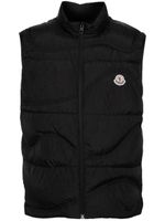 Moncler gilet matelassé à patch logo - Noir - thumbnail