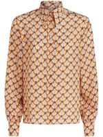 ETRO chemise en soie à fleurs - Marron