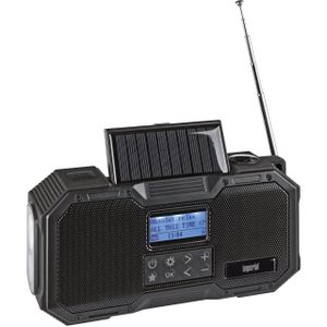 Imperial DABMAN OR 1 Outdoorradio DAB+, VHF (FM) Noodradio, Bluetooth Zonnepaneel, Acculaadfunctie, Handslinger, Spatwaterbestendig, Waterdicht, Zaklamp Zwart