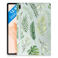 Samsung Galaxy Tab S7FE Siliconen Hoesje Leaves - thumbnail