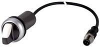 Eaton 186103 keuzeknop, Classic, met voorbouw, raster, 2 posities, 1 S, kabel (zwart) met M12a stopcontact, 4-polig, 0,2 m