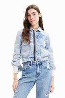 Denim truckerjack met ogen