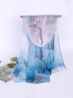 Balinees Plant Bloem Zijde Sjaal