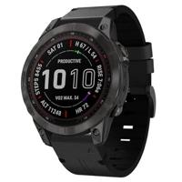 By Qubix - Leren bandje - Zwart - Compatible met Garmin Quatix 8-47mm - Compatible Garmin bandje - Bandbreedte: 22mm