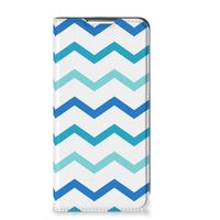 Samsung Galaxy S22 Plus Hoesje met Magneet Zigzag Blauw - thumbnail